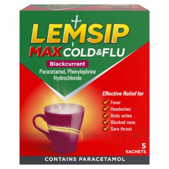 Lemsip Max Cold & Flu Blackcurrant 5 Sachets