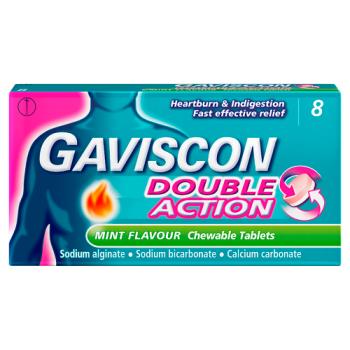 Gaviscon Double Action Mint Flavour 8 Chewable Tablets
