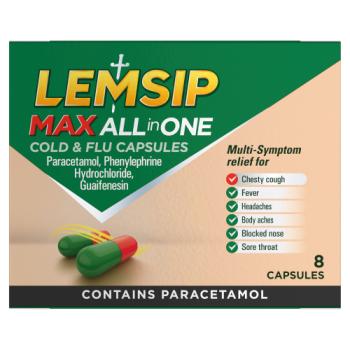 Lemsip Max All in One Cold & Flu Capsules 8 Capsules