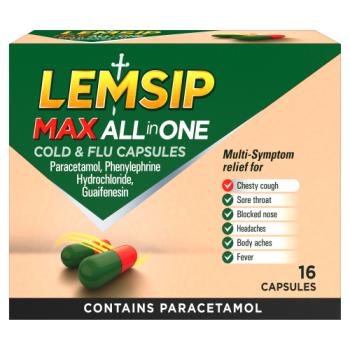Lemsip Max All in One Cold & Flu Capsules 16 Capsules