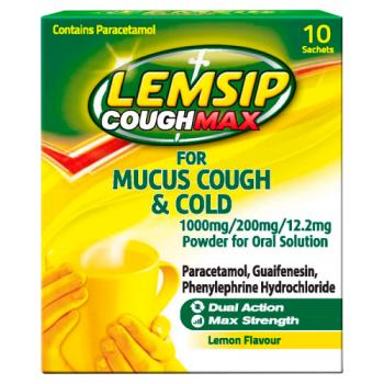 Lemsip Cough Max Lemon Flavour 10 Sachets