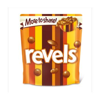 Revels Milk Chocolate with Raisins, Coffee or Orange Bites Sharing Pouch Bag 205g