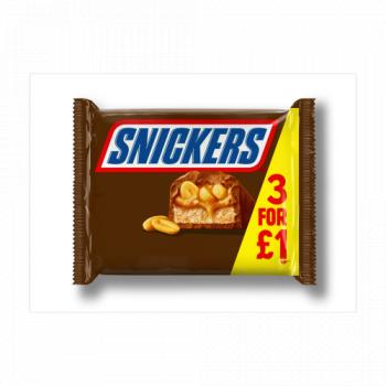 Snickers Caramel, Nougat, Peanuts & Milk Chocolate Bars Multipack 3 x 41.7g