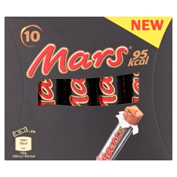 Mars 95kcal Chocolate Snack Bars Multipack 10 X 21g