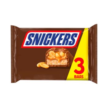 Snickers Caramel, Nougat, Peanuts & Milk Chocolate Snack Bars Multipack 3x41.7g