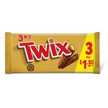 Twix Caramel & Milk Chocolate Fingers Biscuit Snack Bars Multipack £1.50 PMP 3x40g
