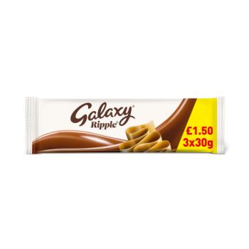 Galaxy Ripple Milk Chocolate Snack Bars Multipack £1.50 PMP 3x30g

