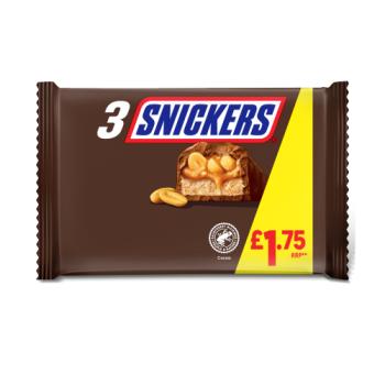Snickers Peanut  Multipack Chocolate Bars 3 x 40g £1.75 PMP
