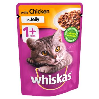 whiskas Adult Wet Cat Food Pouches Chicken in Jelly 100g