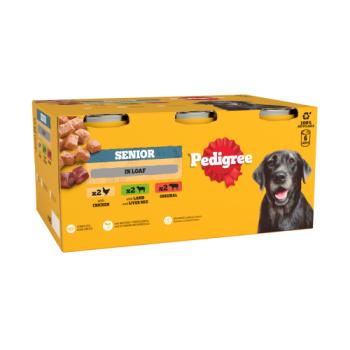 PEDIGREE® Senior Wet Dog Food Mixed Selection in Loaf 6 x 400g Cans