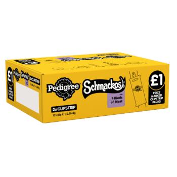Pedigree Schmackos Adult Dog Treats Mixed Variety Clipstrip 10 Sticks 86g