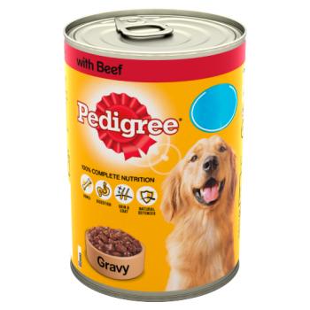 Pedigree Adult Wet Dog Food Tin with Beef in Gravy 400g