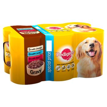 Pedigree Wet Dog Food Tins Mixed Selection in Gravy 6 x 400g