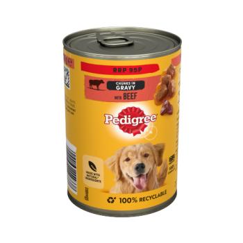 Pedigree Adult Wet Dog Food Tin Beef In Gravy 400g Pmp 95p