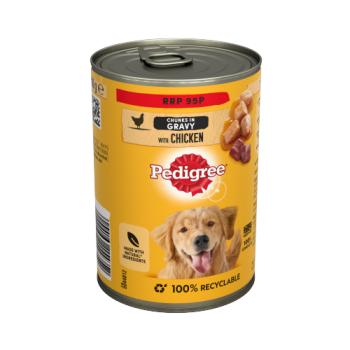 Pedigree Adult Wet Dog Food Tin Chicken in Gravy 400g 