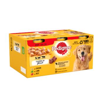 Pedigree Adult Wet Dog Food Tins Mixed in Jelly 6 x 385g PMP £4.75