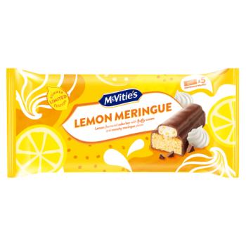 McVitie's Lemon Meringue Lemon Flavoured Cake Bars with a Cream Filling and Crunchy Meringue Pieces