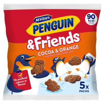 McVitie's Penguin & Friends Cocoa & Orange Flavoured Crunchy Biscuit Shapes 20g