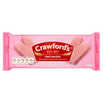 Crawford's Pink Wafers Biscuits 100g