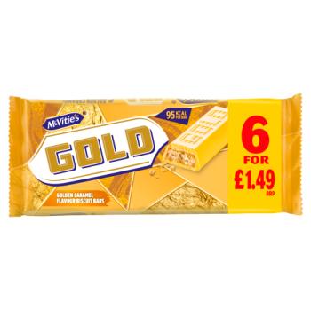 McVitie's Gold Golden Caramel Flavour Biscuit Bars 106g