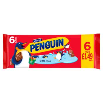 McVitie's Penguin Original Bars 6 x 24.6g (147.6g)