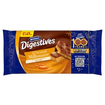 McVities Digestives 5 Caramel Millionaire Digestives 109.9g