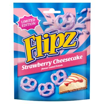 Flipz Limited Edition Strawberry Cheesecake Flavour Coated Pretzels 90g