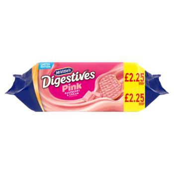 McVitie's Limited Edition Digestives Pink Raspberry & Cream Flavour 232g