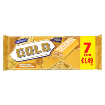 McVitie's Gold 7 Golden Caramel Flavour Biscuit Bars 124g