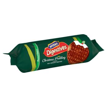McVitie's Digestives Christmas Pudding Milk Chocolate Biscuits 250g