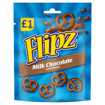 Flipz Milk Chocolate Coated Pretzel Snacks 80g £1 PMP