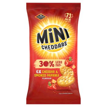 Jacob's Mini Cheddars 6 Cheddar & Smoked Paprika Flavour 102g