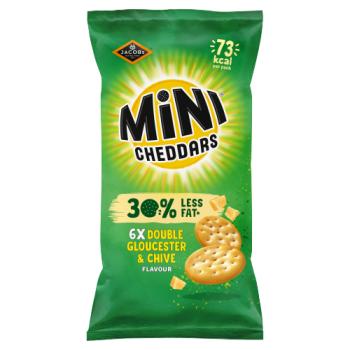 Jacob's Mini Cheddars 6 Double Gloucester & Chive Flavour 102g