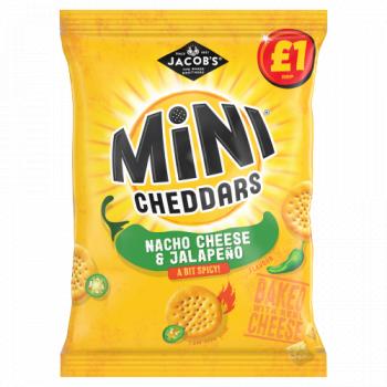 Jacob's Mini Cheddars Nacho Cheese & Jalapeño Snacks 90g £1 Pmp