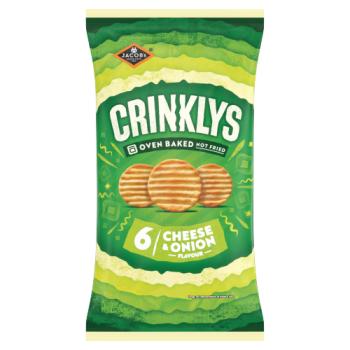 Jacob's 6 Crinklys Cheese & Onion Flavour 138g