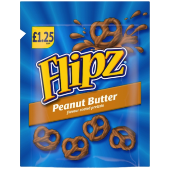 Flipz Peanut Butter Flavour Coated Pretzels 80g PM £1.25 