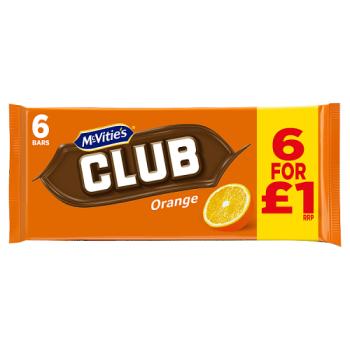 McVitie's Club Orange Bars 6 x 22g (132g)