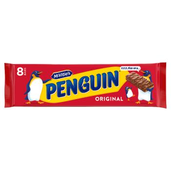 Mcvitie's Penguin Milk Chocolate Biscuit Bars 8 Pack (196.8g)
