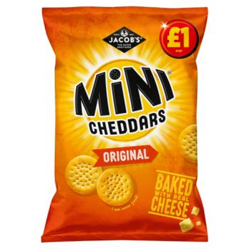 Jacob's Mini Cheddars Original Baked Snacks £1 PMP 105g