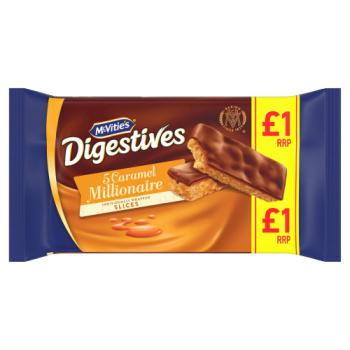 McVitie's Digestive 5 Caramel Slices Cake Snack Bars 109.9g