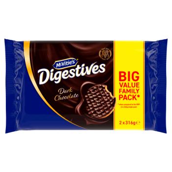 McVitie's Digestives Dark Chocolate 2 x 316g