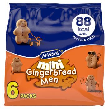 McVitie's Mini Gingerbread Men Multipack Biscuits 6 x 19g