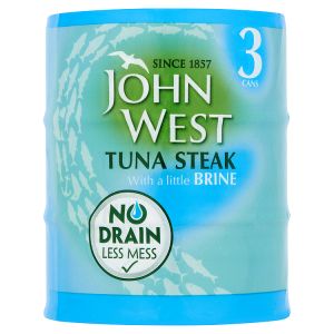 John West No Drain Tuna Steak with a Little Brine 3 x 120g
