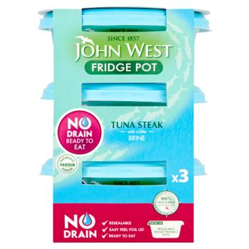 John West No Drain Fridge Pot Tuna Steak with a Little Brine 3 x 110g