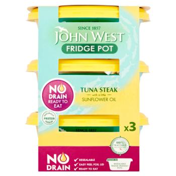 John West Fridge Pot Tuna Steak with a Little Sunflower Oil 3 x 110g
