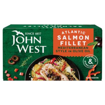 John West Atlantic Salmon Fillet Mediterranean Style in Olive Oil 115g