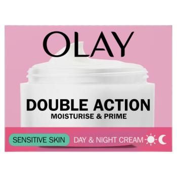 Olay Double Action Moisturise&Prime Day&Night Cream, Sensitive Skin.24H Hydration,50ml