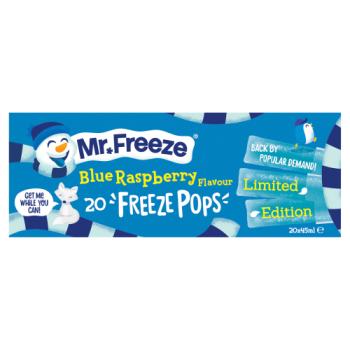 Mr Freeze Limited Edition Blue Raspberry Flavour Freeze Pops 20 x 45ml
