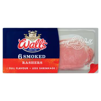 Wall's 6 Smoked Thick Cut Rashers 220g