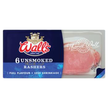 Wall's 6 Unsmoked Thick Cut Rashers 220g